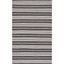 Coastal Breeze Black and Ivory Cotton Flatweave 3'x5' Rug