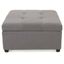 Carlsbad Dark Gray Tufted Fabric Storage Cocktail Ottoman