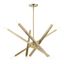 Antique Brass Sputnik-Inspired 10-Light Chandelier