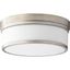 Celeste Aged Silver Leaf 14" LED Flush Mount with Satin Opal Glass