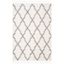 Ivory and Light Grey Diamond Shag Area Rug with Tassels