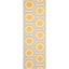 Ivory and Yellow Wool Flat Woven Geometric Runner Rug