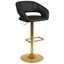 Erik 42'' Black Vinyl and Gold Modern Adjustable Barstool