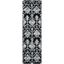 Elegant Floral Hand-Tufted Wool Runner Rug in Black - 27" x 7"