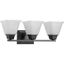 Matte Black 23" Steel 3-Light Bath Vanity Fixture