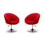 Red and Chrome Adjustable Swivel Metal Accent Chair