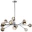 Polished Chrome Sputnik-Inspired 12-Light LED Chandelier with Smoke Glass Shades