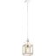 Vintage White and Natural Brass Glass Pendant Light