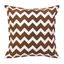 Brown and White Chevron Cotton Canvas Throw Pillow 20" x 20"