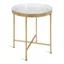 Celia Round White and Gold Metal Mirrored Side Table, 21"