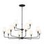 Elegant Black 12-Light Chandelier with Fabric Bell Shades