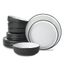 Christian Siriano Black Ceramic 12-Piece Dinnerware Set, Service for 4