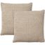 Beige Woven Chenille 18" x 18" Set of 2 Throw Pillows