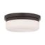 Bronze and White Glass 2-Light Ceiling Mount