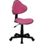 Swivel Pink Polyester Low-Back Task Chair