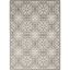 Ivory and Grey Floral Synthetic 5' x 7' Area Rug