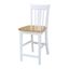 Elegant Dual-Tone Backless Counter Height Stool in White/Natural