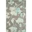 Hand-Tufted Grey Turquoise Floral Wool 5' x 8' Area Rug