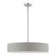 Elmhurst 26" Brushed Nickel & Shiny White 5-Light Drum Pendant