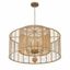 Jayna 8-Light Burnished Silver and Jute Drum Chandelier