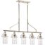 Polished Nickel 42" 5-Light Linear Chandelier with Clear Glass