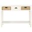 White Pine and Rattan Console Table with Storage, 45"