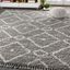 Reversible Grey/Cream Moroccan Diamond Shag Rug 3' x 5'