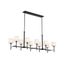 Elegant Ali Black Fabric Drum Shade 10-Light Linear Chandelier