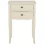 Lori Off-White Wood Rectangular Accent Table with Storage