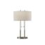 Adjustable Brushed Steel Table Lamp with White Shade