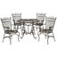 Thessaly Rustic Brown Iron Round 4-Person Dining Set