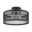 Emilia Crystal-Infused 3-Light Indoor/Outdoor Drum LED Pendant in Black/Brushed Nickel