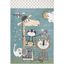 Ivory and Blue Storybook Animals Handmade Kids' Rug - 6'7" x 9'