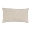 Beige Linen and Polyester Rectangular Throw Pillow with Duck Feather Fill