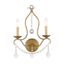 Elegant Antique Gold Leaf Dual-Light Wall Sconce with Crystal Accents