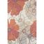 Handmade Rectangular Blue and Orange Floral Synthetic Rug, 5' x 7'