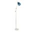 Marcel 73" Contemporary White Marble & Gold Metal Floor Lamp with Blue Glass Shade