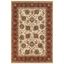 Ivory and Red Hand-knotted Oriental Rectangular Rug 5'3" x 7'9"