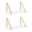 Soloman 21" White and Gold Modern Wooden Wall Shelves - 2 Piece