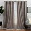 Taupe Velvet Light-Filtering Back Tab Window Curtain Panels, 52" x 84"