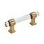 Clear and Champagne Bronze 3" Cabinet Pull with Mounting Hardware