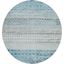 Blue Geometric Washable Round Synthetic Rug