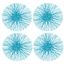 Turquoise Round Paper Placemats with Straw Design, Set of 4