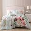 Misty Green Floral Rose Cotton King Comforter Set