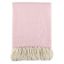 Pink Herringbone Tassel Fringe Full Throw Blanket