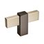 Mulino 2-3/8 inch Silver Champagne and Black Nickel T-Handle Knob