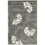 Grey and Beige Floral Shag Synthetic Area Rug