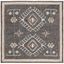 Bohemian Nomad Black and Ivory Handwoven Cotton Square Rug