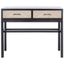 Modern Black and Greige Chevron Console Table with Storage