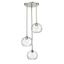 Chloe 3-Light Brushed Nickel Glass Pendant Chandelier